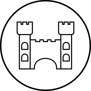 Şato. Web simgesi basit illüstrasyon