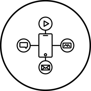 mobil çokluortam vektör illüstrasyonu