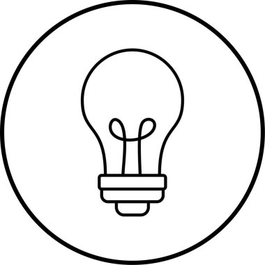 Ampul simgesinin vektör illüstrasyonu