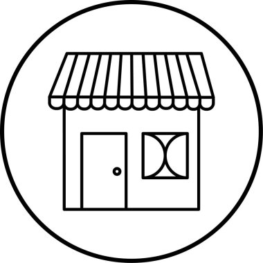 Dükkan. Web simgesi basit illüstrasyon