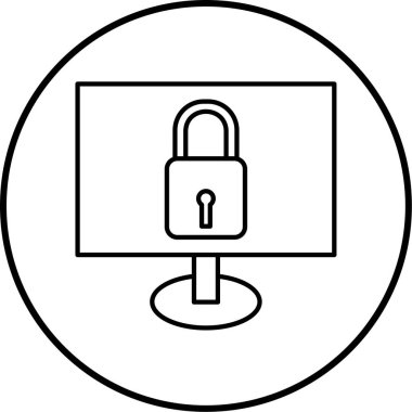 bilgisayar koruma simgesi vektör illüstrasyonu