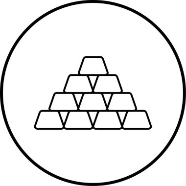 Altın çubuk simgesinin vektör illüstrasyonu