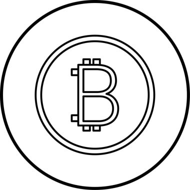 Bitcoin simgesi, vektör çizimi