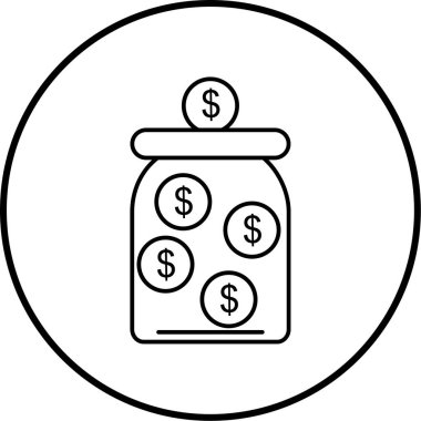 Dolar tasarruf simgesi vektör illüstrasyonu