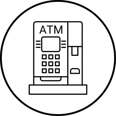 ATM 'de. Web simgesi basit illüstrasyon