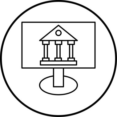 çevrimiçi eğitim ikonu vektör illüstrasyonu