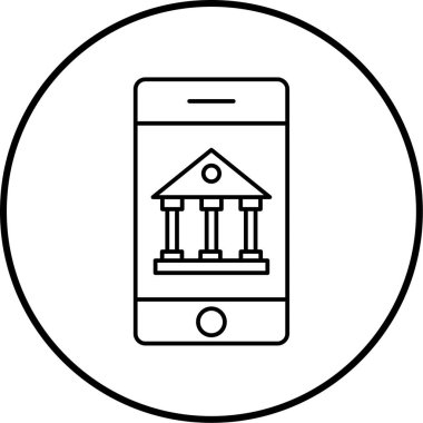 mobil bankacılık vektör simgesi modern illüstrasyon
