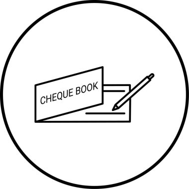 Çek Defteri simgesi vektör illüstrasyonu