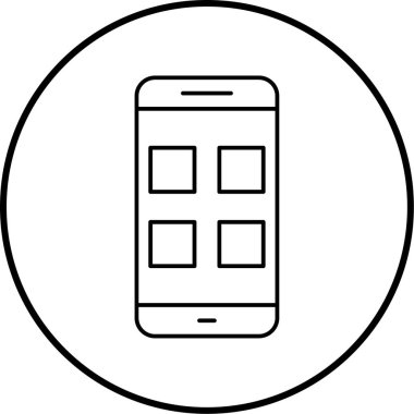 Cep telefonu. Web simgesi basit illüstrasyon