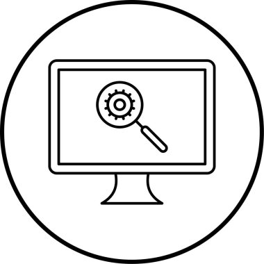 Bilgisayar. Web simgesi basit illüstrasyon