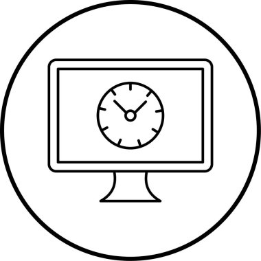 bilgisayar saat simgesi vektör illüstrasyonu