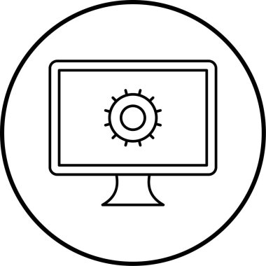 Bilgisayar. Web simgesi basit illüstrasyon