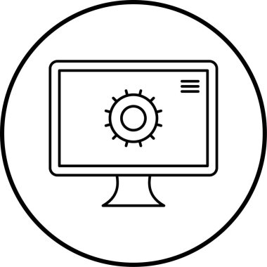 Bilgisayar. Web simgesi basit illüstrasyon