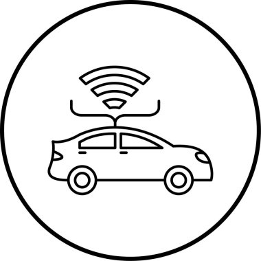 araba wifi simgesi, vektör illüstrasyonu