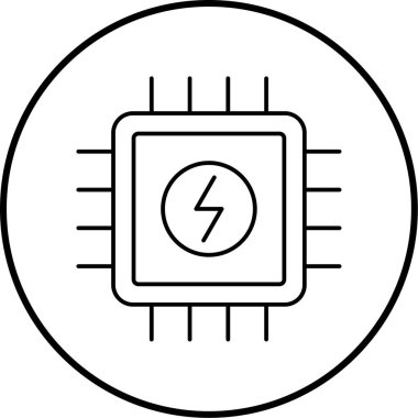 Mikroçip simge vektör çizim