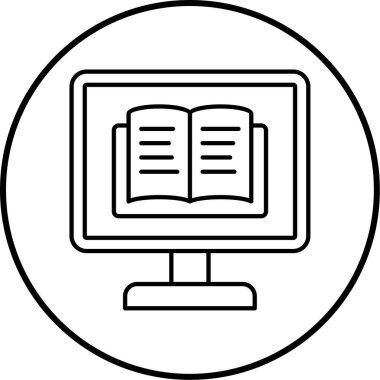 e-öğrenme simgesinin vektör illüstrasyonu