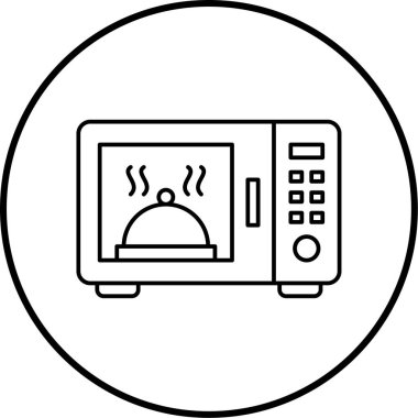 Mikrodalga fırın simgesinin vektör çizimi