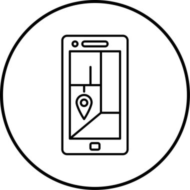 Mobil GPS simgesi vektör çizimi