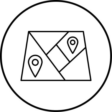 harita simgesi vektör illüstrasyonu