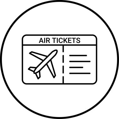 Hava bilet simge vektör çizim