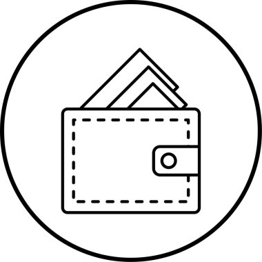 Cüzdan. Web simgesi basit tasarım