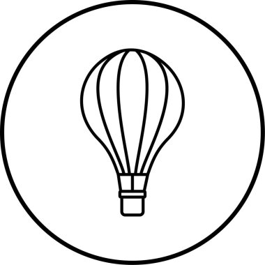 sıcak hava balonu simgesi, vektör illüstrasyonu