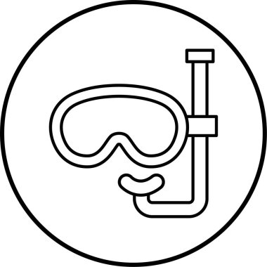 tüple dalış simgesi, vektör illüstrasyonu