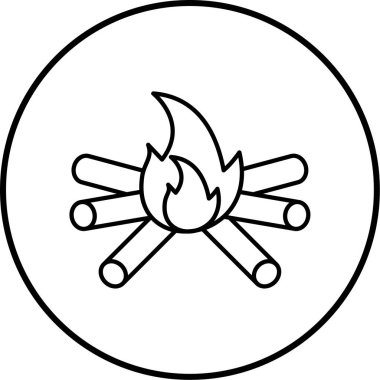 Kamp yapmak. Web simgesi basit illüstrasyon