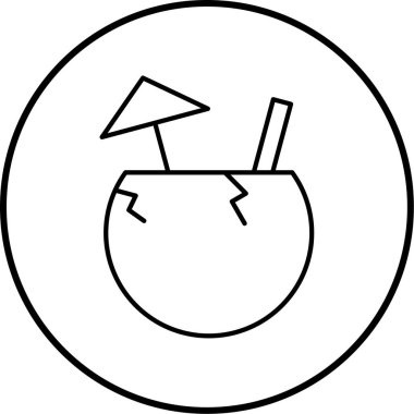 Bir kokteyl ikonunun vektör illüstrasyonu