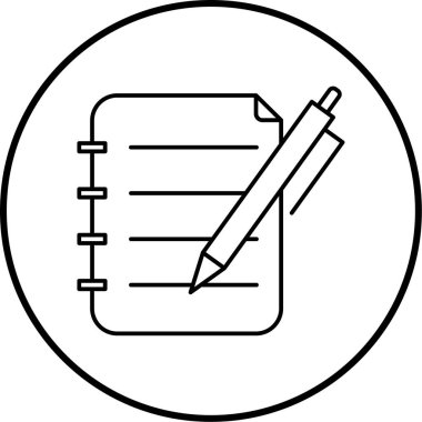 Not defteri simgesinin vektör illüstrasyonu