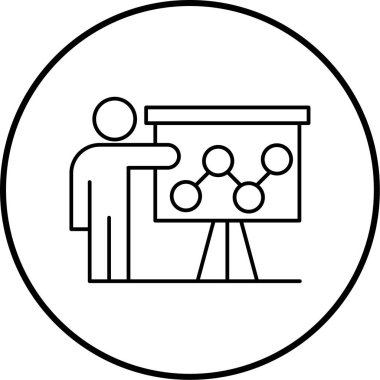 Sunum. Web simgesi basit illüstrasyon