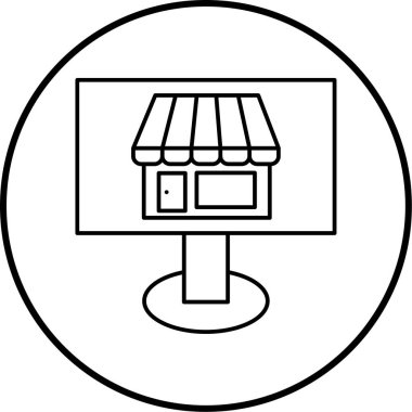 Çevrimiçi Depolama simgesi vektör illüstrasyonu