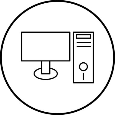 Bilgisayar. Web simgesi basit illüstrasyon