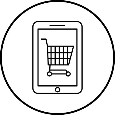çevrimiçi alışveriş simgesi, vektör illüstrasyonu