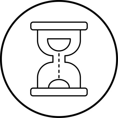 Kum saati simgesi, vektör illüstrasyonu