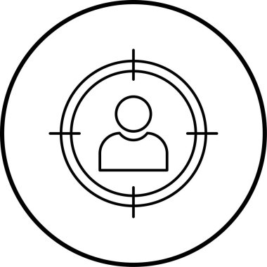 Kişinin hedef simgesinin vektör illüstrasyonu