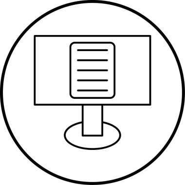 Liste simgesi vektör resimlemesi olan bilgisayar