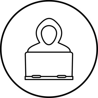 Dizüstü bilgisayarı olan bir kadının vektör çizimi