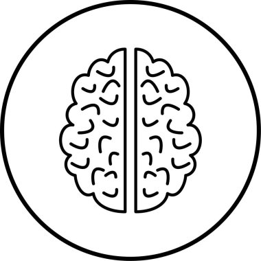 Beyin. Web simgesi basit illüstrasyon