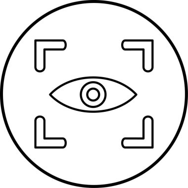 Göz tanıma. Web simgesi basit illüstrasyon