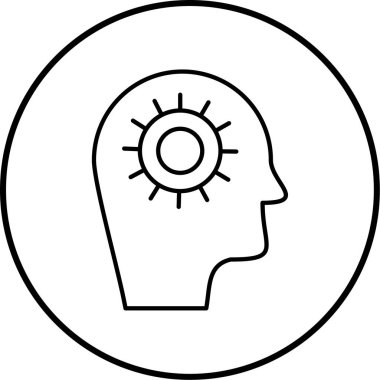 İnsan beyin simgesinin vektör illüstrasyonu