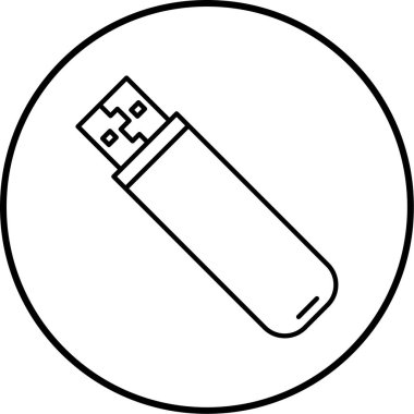USB flash disk simgesi. vektör illüstrasyonu
