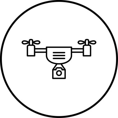 Uçan bir dronun vektör çizimi