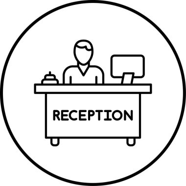 resepsiyon ikonu vektör illüstrasyonu
