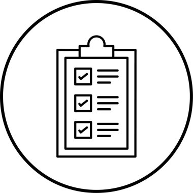 Kontrol listesi. Web simgesi basit illüstrasyon