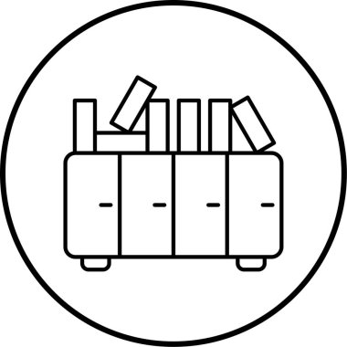 Kütüphane. Web simgesi basit illüstrasyon