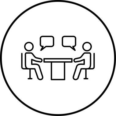 iş toplantısı simgesi vektör illüstrasyonu