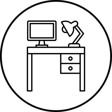 Ofis masası Basit illüstrasyon