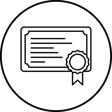 Sertifika. Web simgesi basit illüstrasyon