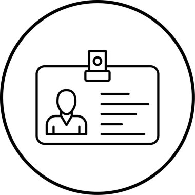 Kimlik kartı simgesi, vektör illüstrasyonu